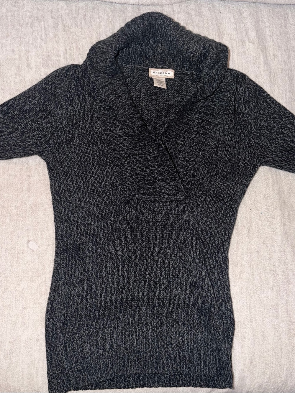 Arizona Jean Company Charcoal Heather Cowl Neck Sweater